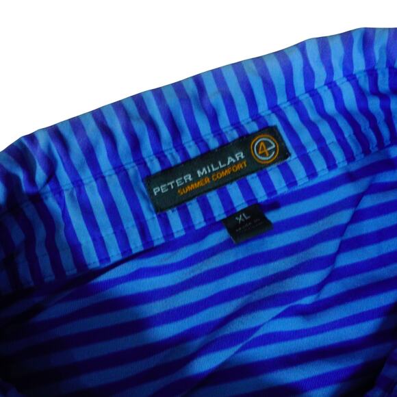 Peter Millar Summer Comfort McArthur Golf Club Milk Jug Striped Polo Shirt XL - Picture 3 of 7